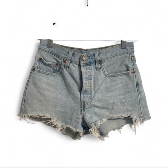 Levi's 501 High Waisted Button Fly Denim Cut-off Shorts. Size 26. - Picture 1 of 8